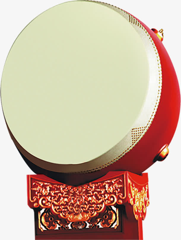 红色卡通圆鼓节日