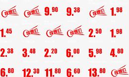 超市特价促销标签数字