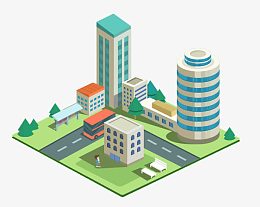 扁平化等距3D建筑