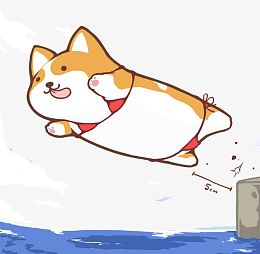 扁平化卡通柴犬