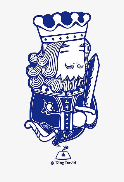扑克牌q版蓝色色king