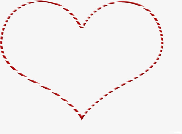 手绘圣诞节红色线条爱心装饰