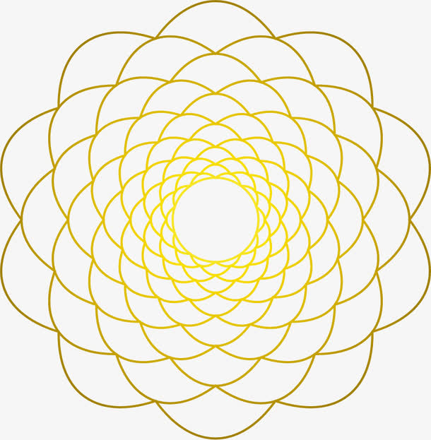 手绘清新黄色线条花纹装饰