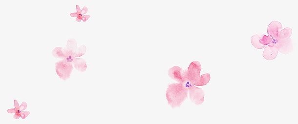 手绘粉色漂浮花瓣