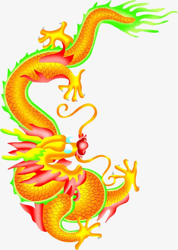 彩色卡通龙纹创意