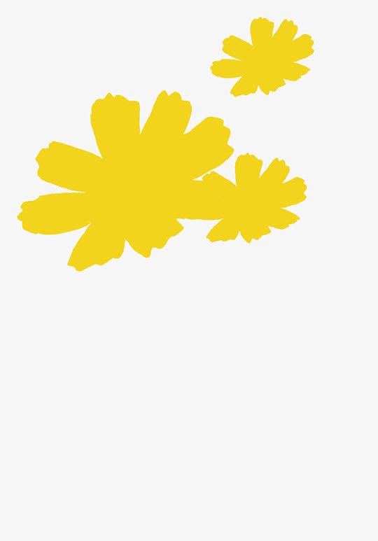 黄色卡通手绘花朵唯美