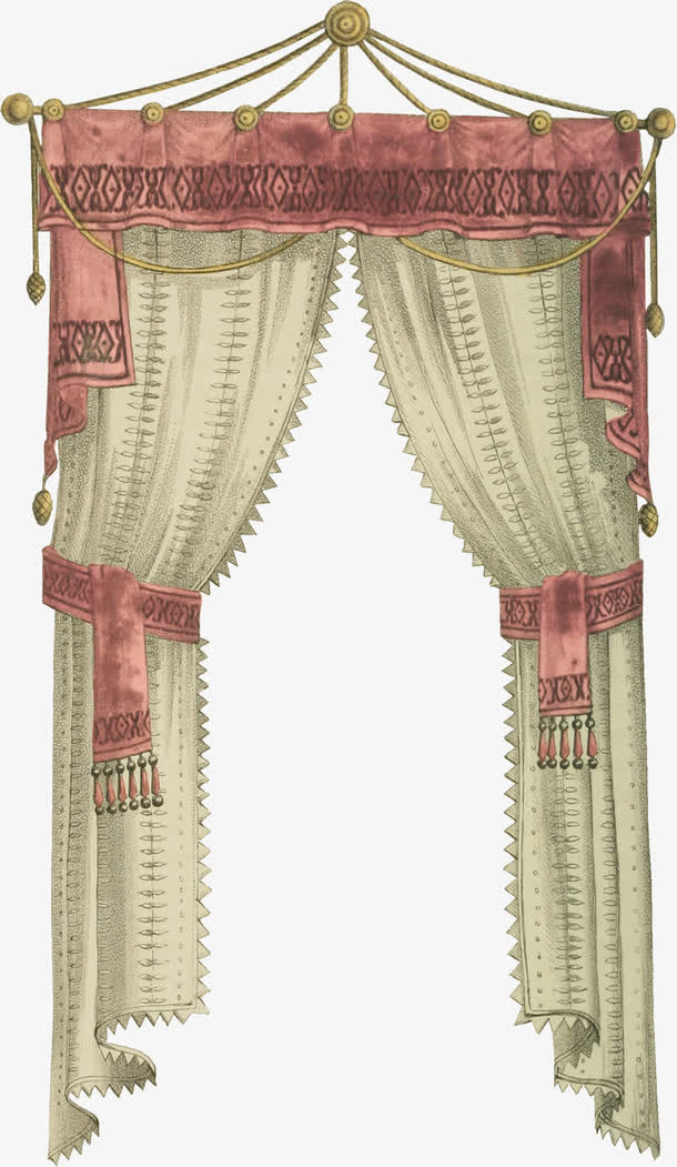 欧式古典窗帘设计素材免费下载_觅元素