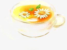 手绘漫画黄色花茶