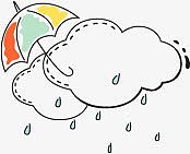 的彩色白云小雨图标