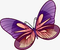 手绘紫粉色卡通蝴蝶