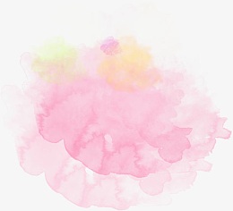手绘粉色水彩墨迹装饰