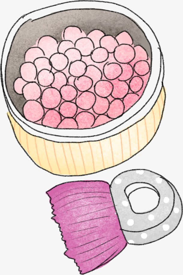 手绘粉色卡通定妆粉
