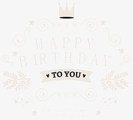 简洁艺术字生日贺卡矢量素材