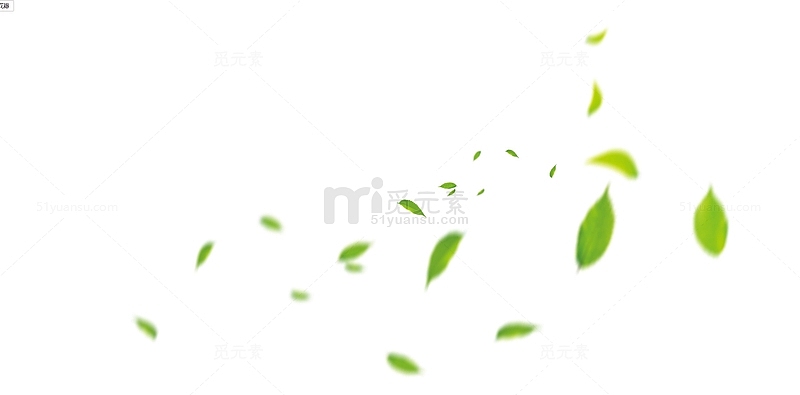 漂浮绿色叶子png