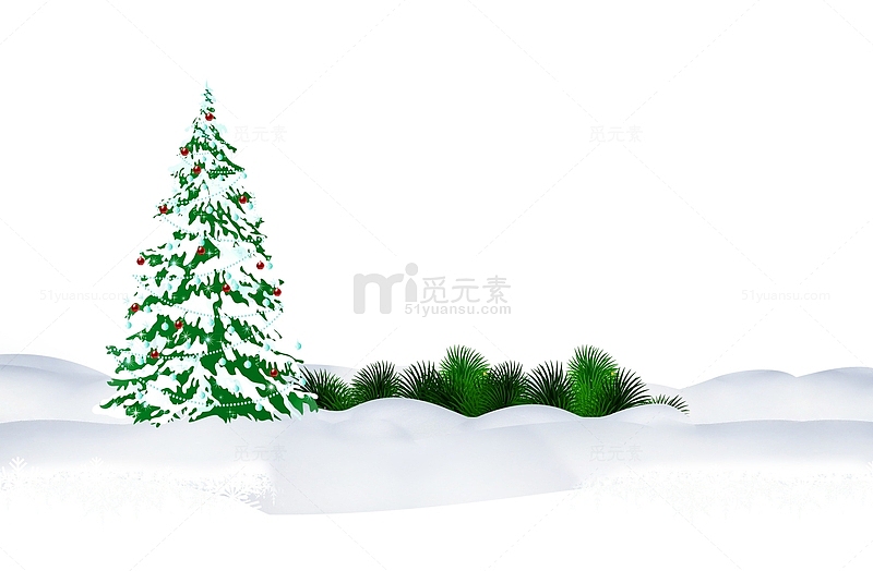 圣诞节系列素材圣诞树雪地