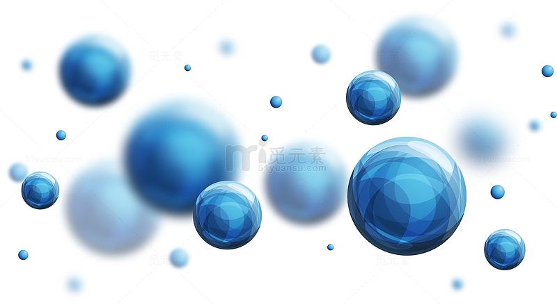蓝色科技球漂浮装饰