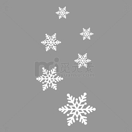 白色雪花飘落装饰