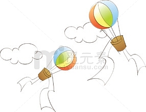 气球热气球卡通云朵热气球