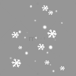 卡通雪花白色雪花飘浮