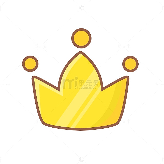 卡通金色皇冠图标
