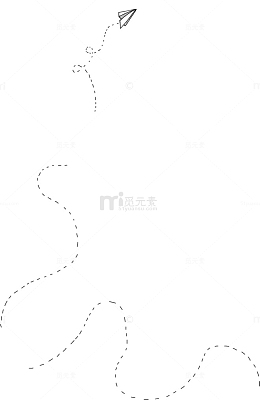纸飞机手绘虚线