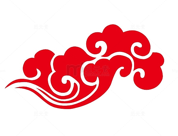 红色祥云花纹中国风