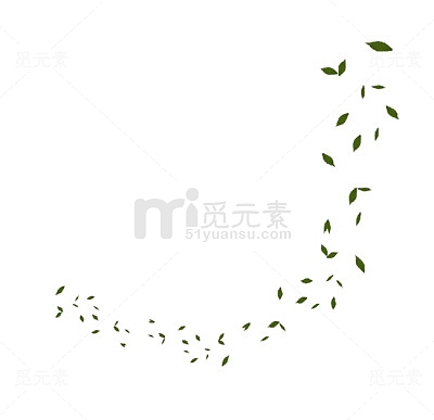 绿叶叶子弧形漂浮装饰