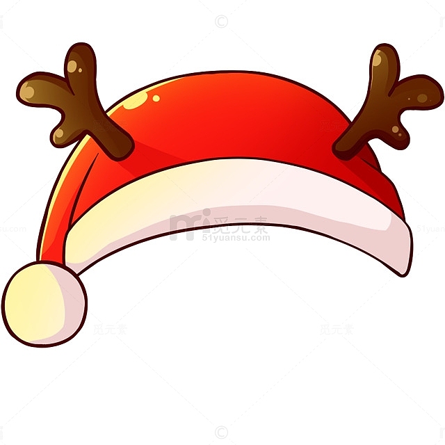 鹿角红色圣诞帽子