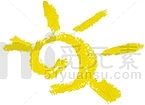 黄色卡通手绘太阳六一儿童节
