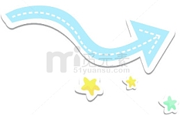 卡通儿童节蓝色箭头装饰