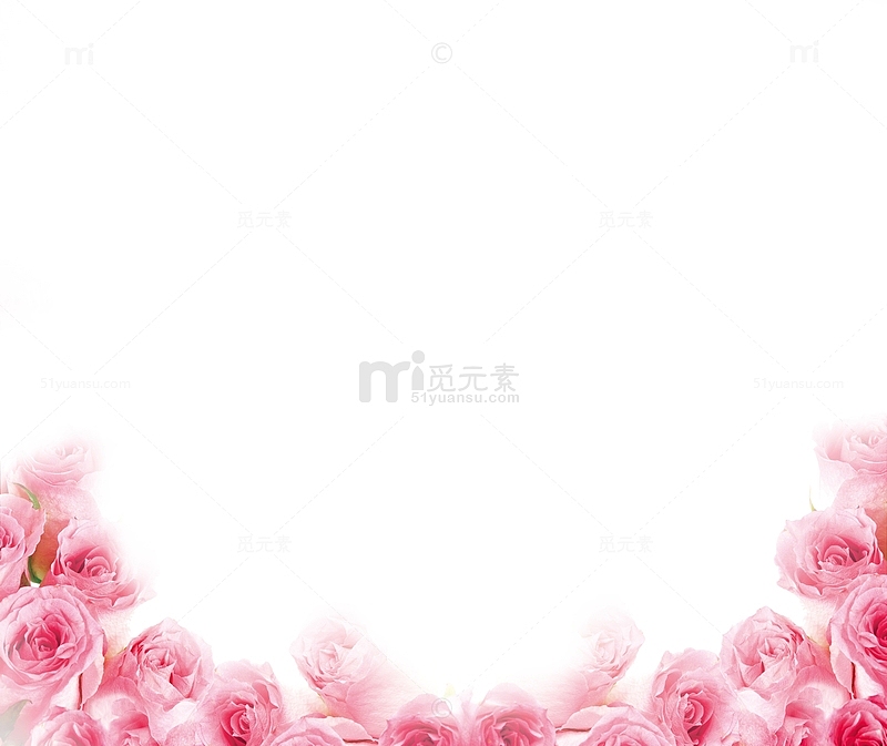 粉色玫瑰花边框素材