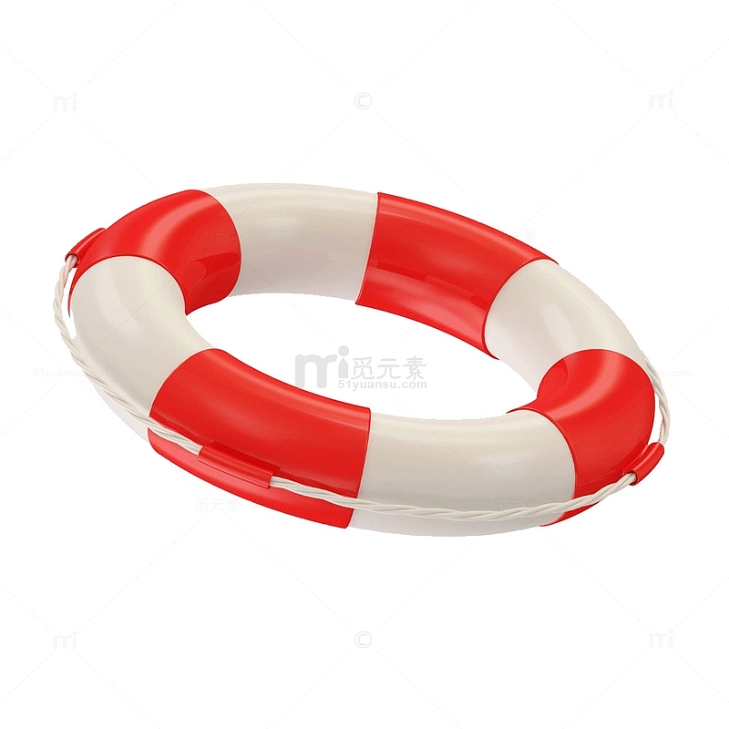 红色白色条纹游泳圈
