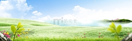 大气简约唯美湖畔海报背景