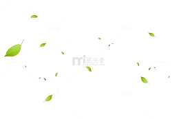 绿色散状飘飞的树叶