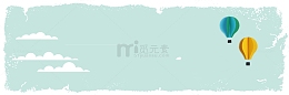 清爽热气球海报背景