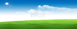 蓝天草地背景