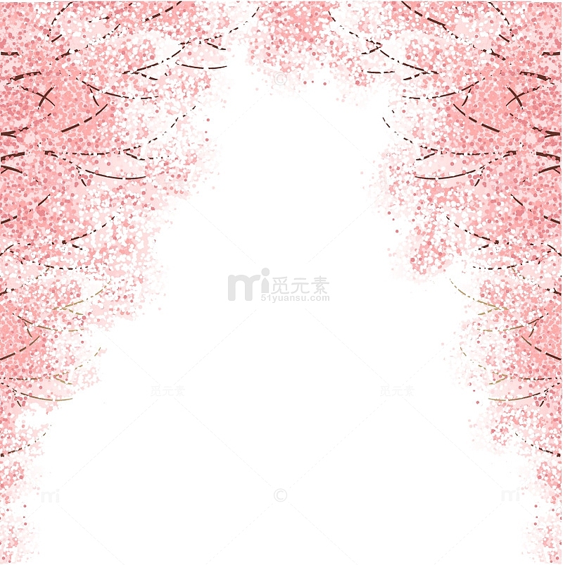 粉色的樱花树下海报背景