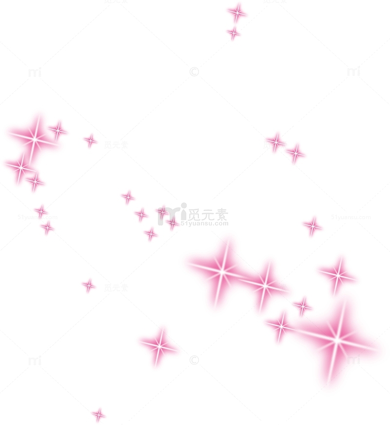 粉色炫光星星元素