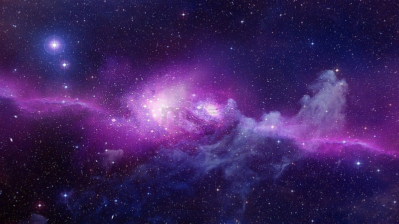 星空中的紫色星光海报背景七夕情人节