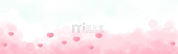 粉色爱心水彩画背景七夕情人节