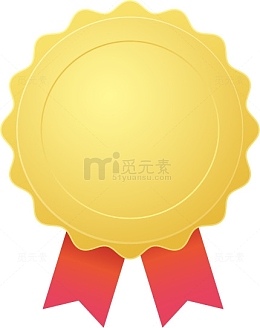 卡通金色太阳奖牌