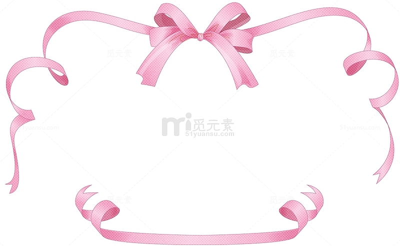 粉色蝴蝶结丝带背景边框
