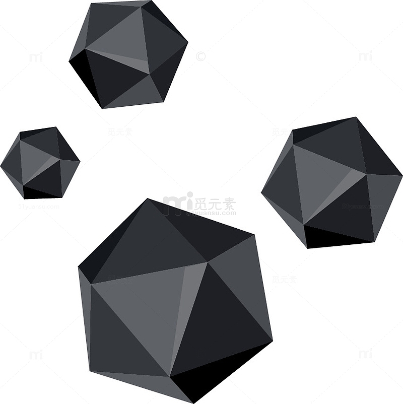 黑色科技感几何体图片