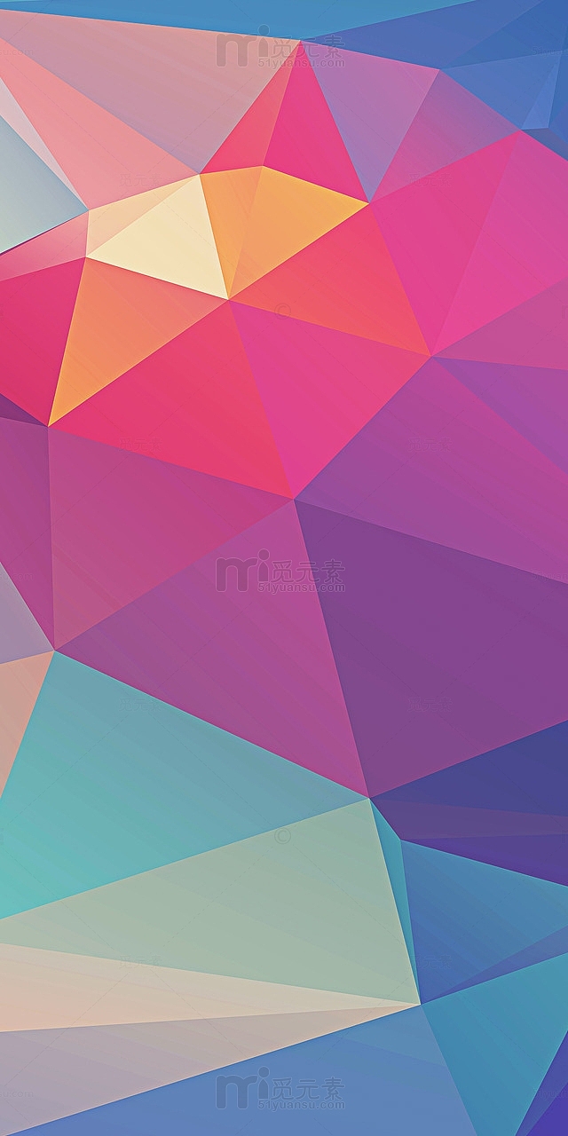 彩色几何三角形拼接海报背景