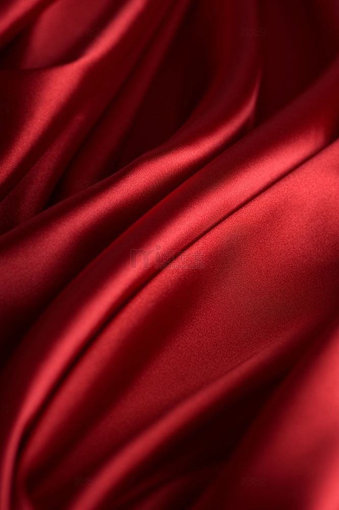 红色丝绸海报背景柔软