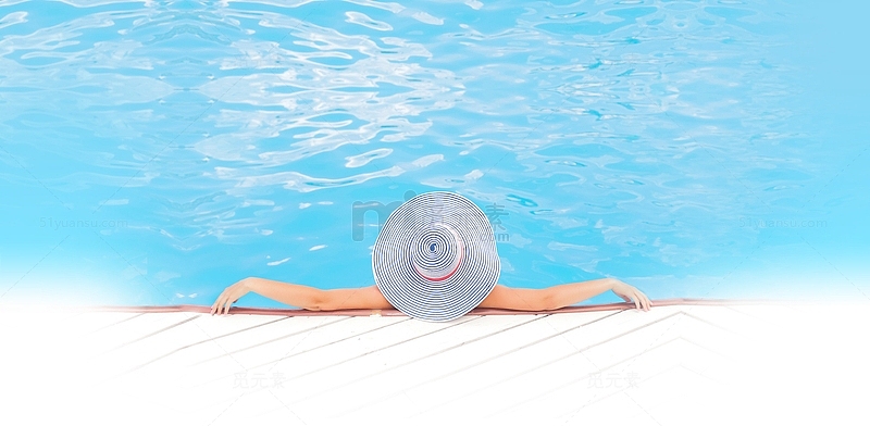 游泳池里的女人海报背景