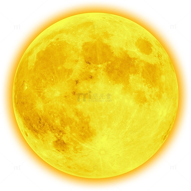 黄色月亮中秋素材