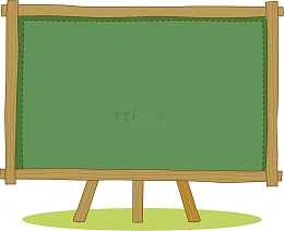 手绘卡通黑板草地