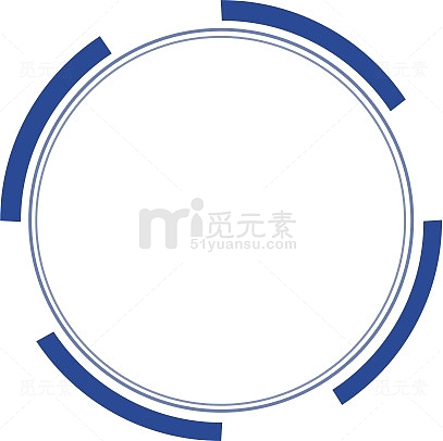 蓝色圆形边框装饰环形