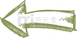 绿色箭头向左指示标志